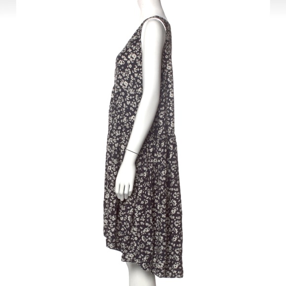 HATCH Floral Flowy Tent Dress with Pockets - Dark Grey & White - Picture 2 of 10